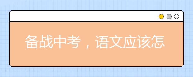 备战中考，语文应该怎么学？