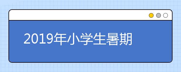 2019年小学生暑期安全，假期“防溺水”安全知识教育