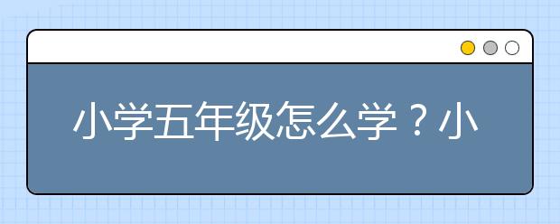 小学五年级怎么学？小学五年级英语如何辅导？