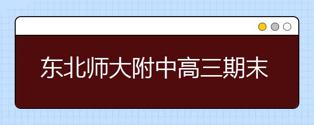 东北师大附中高三期末名校精品政治试卷