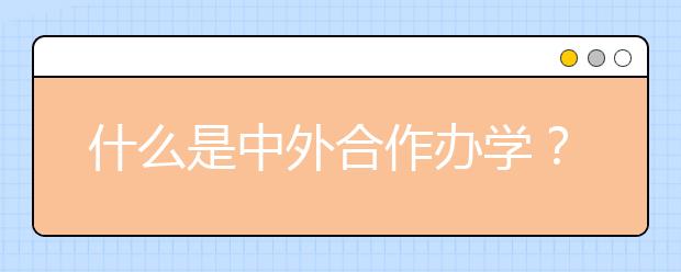 什么是中外合作办学？