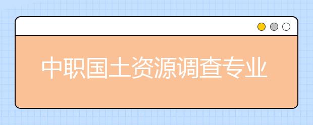 中职国土资源调查专业主要学什么?