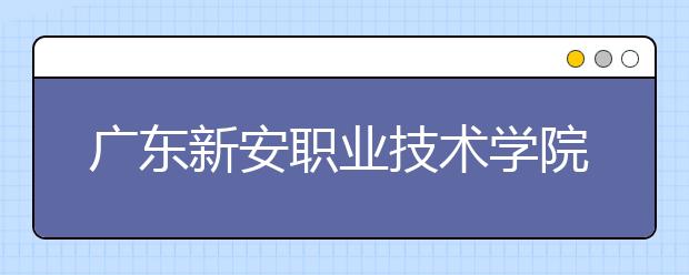 广东新安职业技术学院2021年招生计划