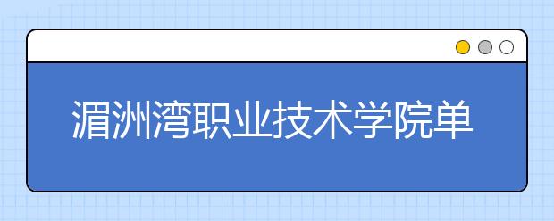 湄洲湾职业技术学院单招2020年单独招生报名时间、网址入口