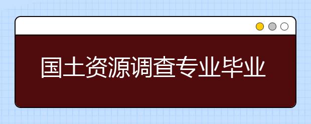 国土资源调查专业毕业出来干什么？