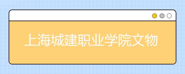 上海城建职业学院文物修复与保护专业怎么样