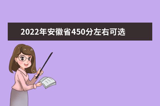 2021年安徽省450分左右可选的大学有哪些？