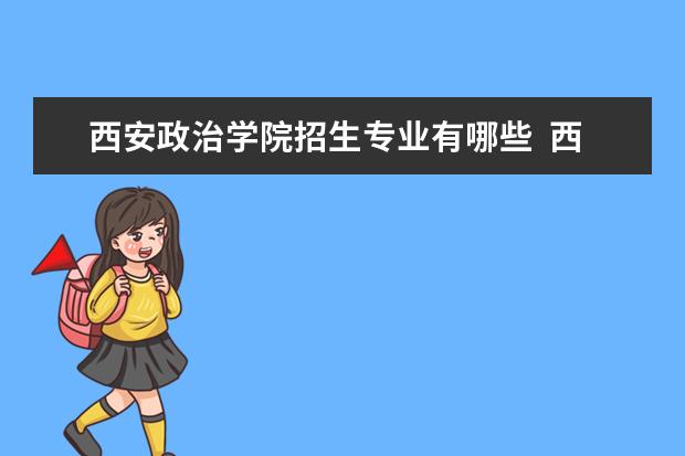 西安政治学院招生专业有哪些  西安政治学院专业目录大全