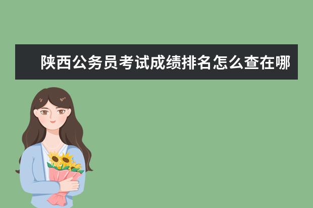 陕西公务员考试成绩排名怎么查在哪里查 陕西省公务员好考吗工资水平