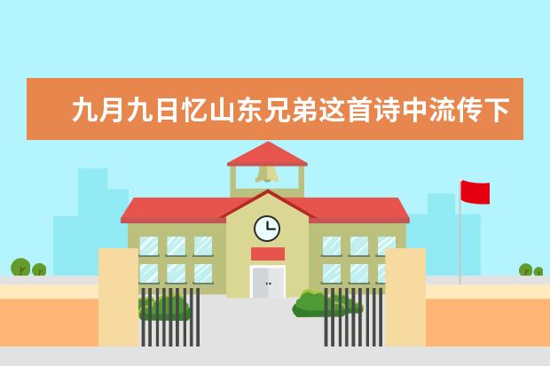 九月九日忆山东兄弟这首诗中流传下来的佳句是它的意思是 九月九日忆山东兄弟的诗意