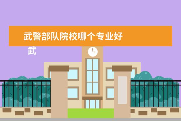 武警部队院校哪个专业好    武警工程大学专业