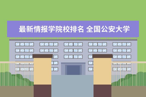 最新情报学院校排名 全国公安大学排名