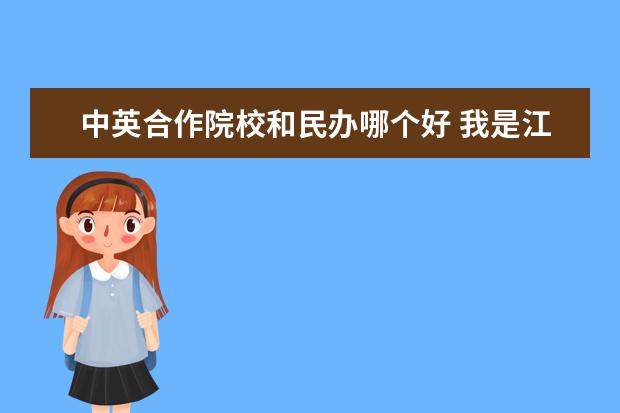 中英合作院校和民办哪个好 我是江西的一名在校大转生,学计算机网络的,想报考江...