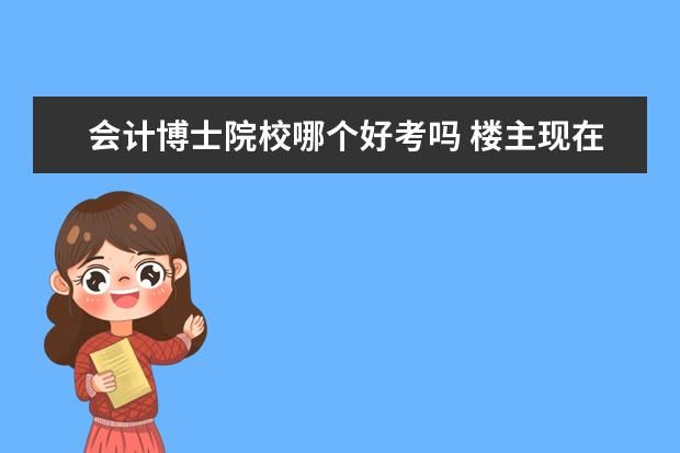 会计博士院校哪个好考吗 楼主现在会计硕士 想读金融学博士 请问申请哪个国家...