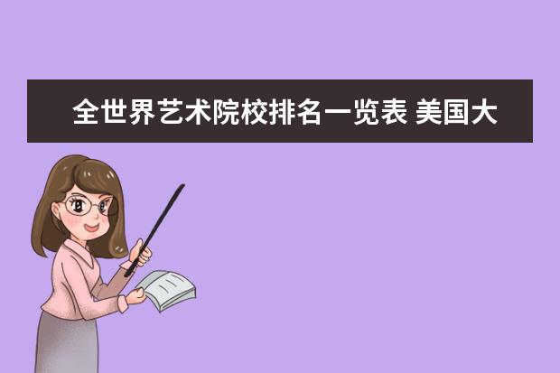 全世界艺术院校排名一览表 美国大学排名榜