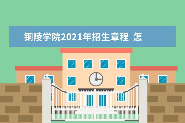 铜陵学院2021年招生章程  怎么样