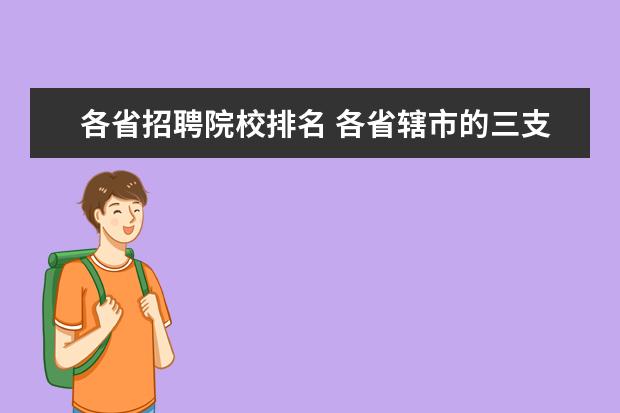 各省招聘院校排名 各省辖市的三支一扶办是属于组织部的吗?