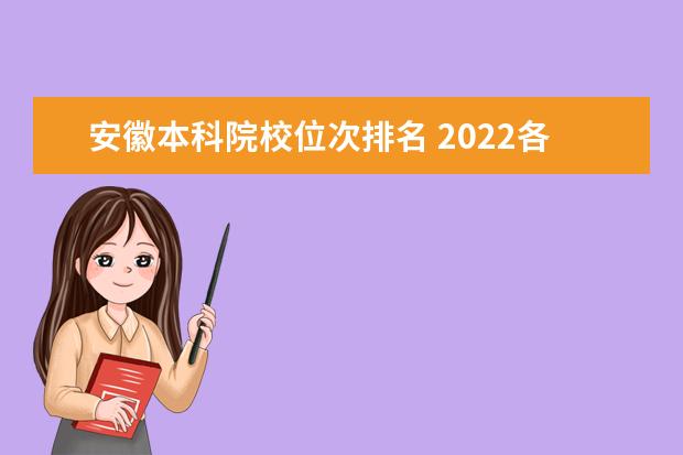 安徽本科院校位次排名 2022各高校在安徽投档线