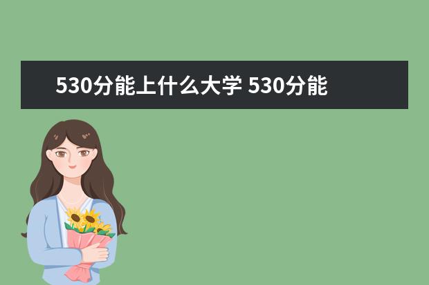 530分能上什么大学 530分能上什么大学