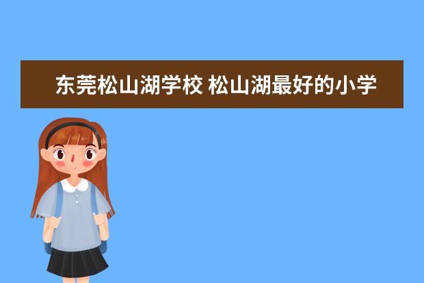 东莞松山湖学校 松山湖最好的小学排名