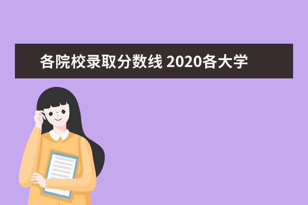 各院校录取分数线 2020各大学录取分数线一览表