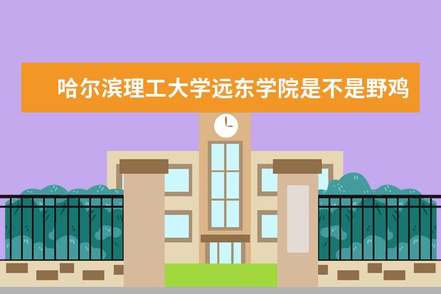 哈尔滨理工大学远东学院是不是野鸡大学 哈尔滨理工大学远东学院是几本