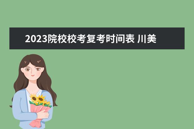 2023院校校考复考时间表 川美2023年校考时间