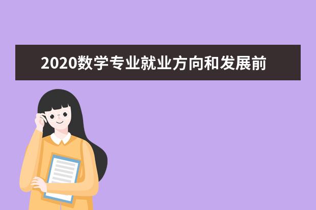 2020数学专业就业方向和发展前景 大数据的就业前景怎么样?