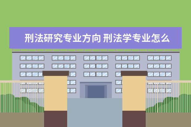 刑法研究专业方向 刑法学专业怎么样?