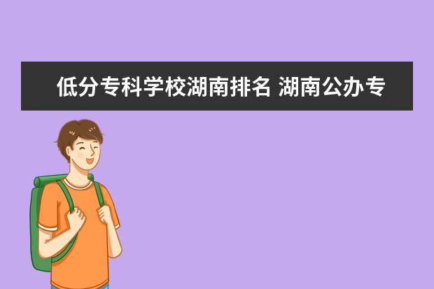 低分专科学校湖南排名 湖南公办专科学校排名及分数线