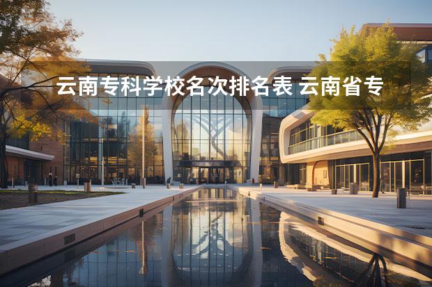 云南专科学校名次排名表 云南省专科学校排名