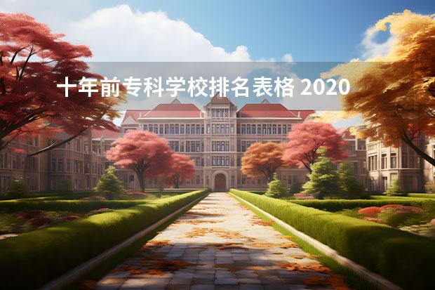 十年前专科学校排名表格 2020年广东十大专科学校排名